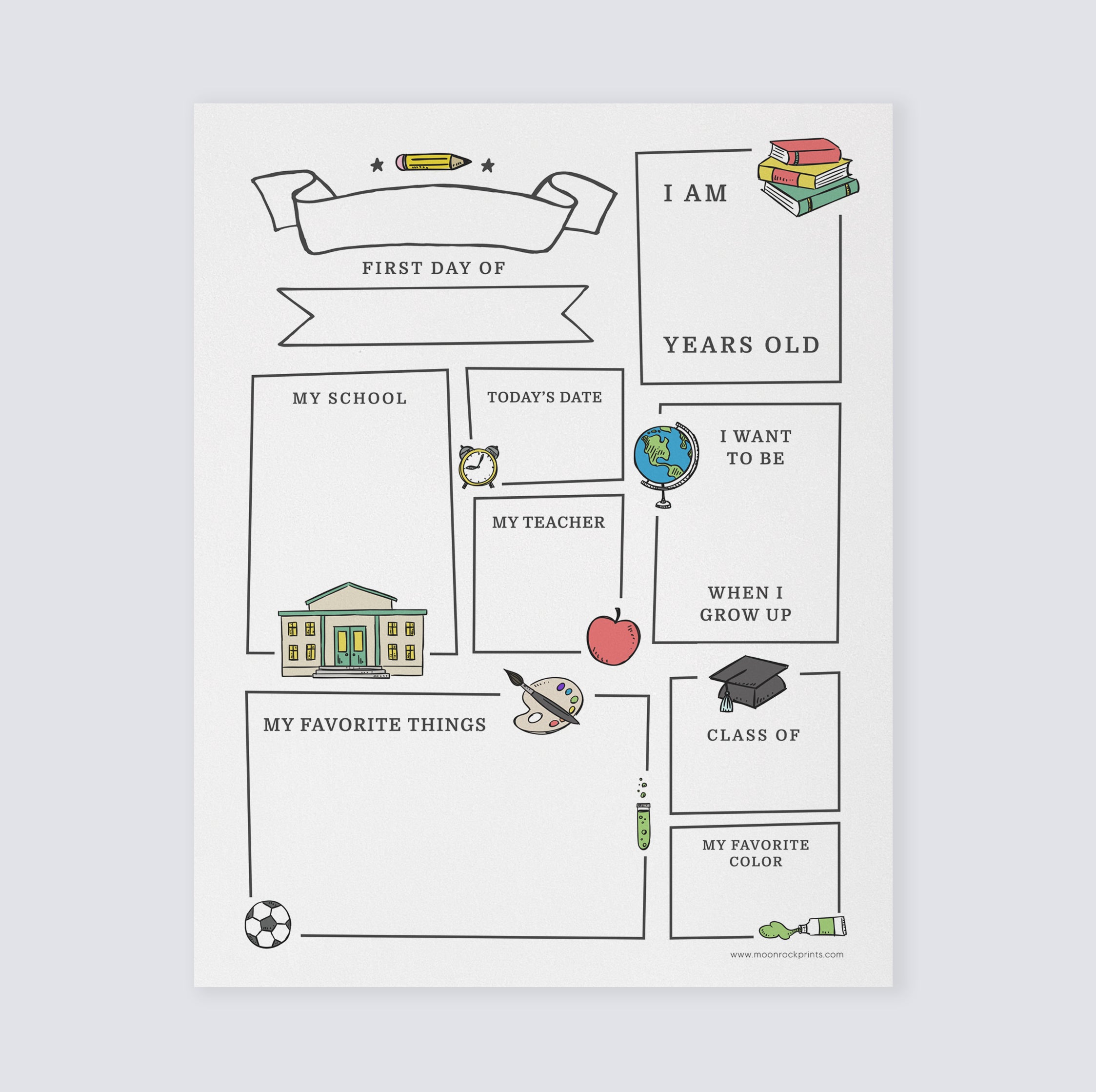 First Day of School Printable