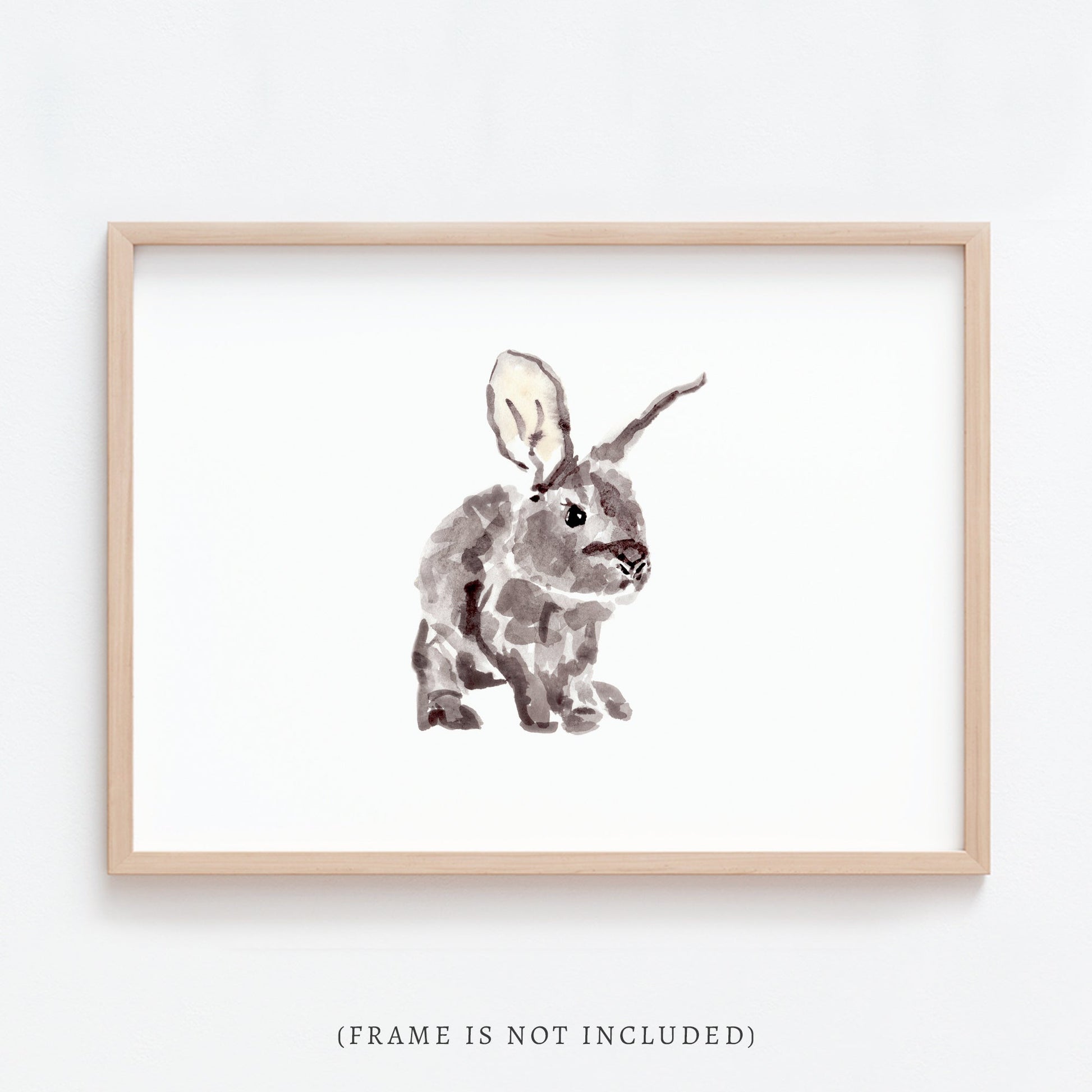 Baby Bunny Woodland Animal Watercolor Art Print - Art Prints - Moon Rock Prints