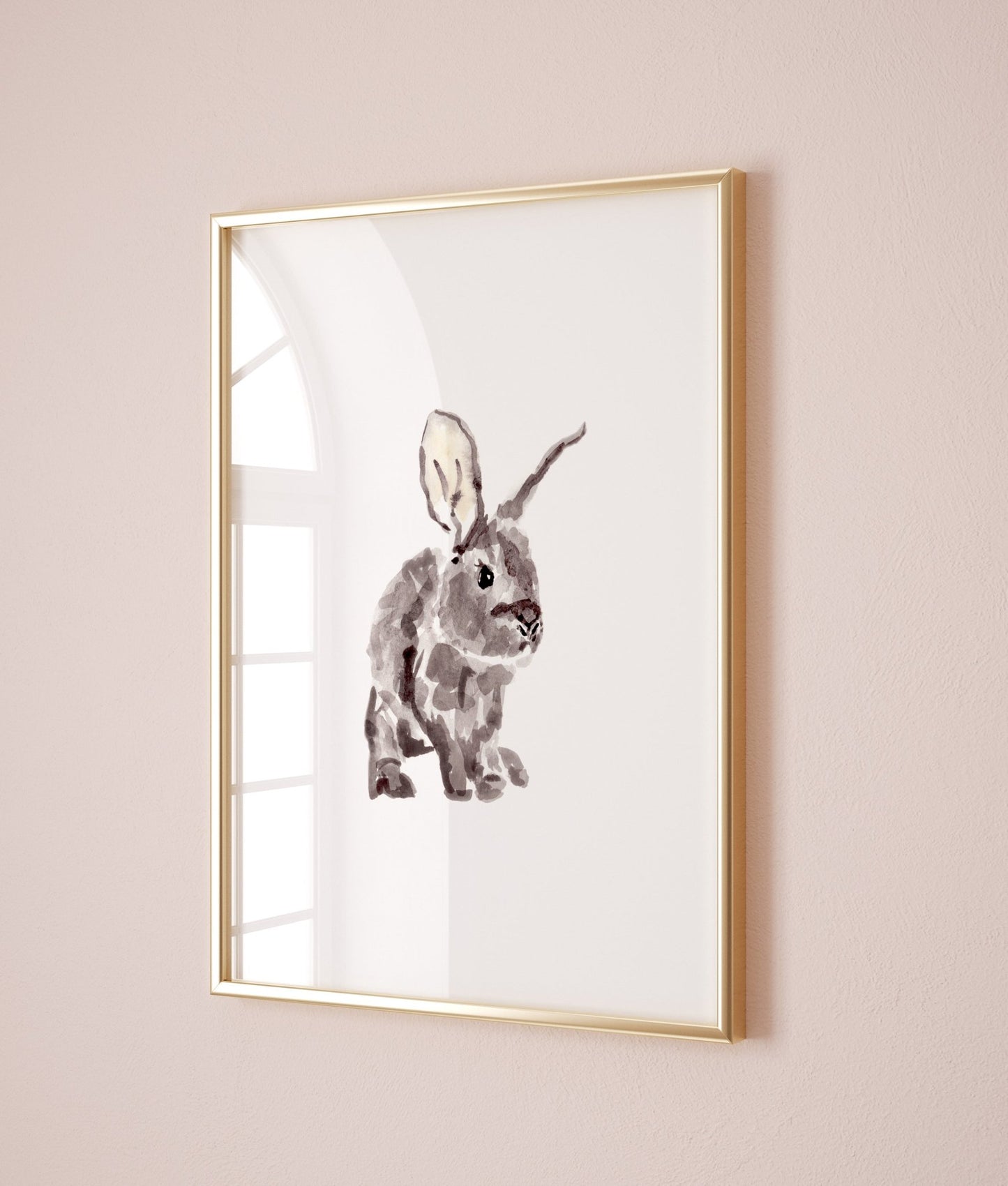 Baby Bunny Woodland Animal Watercolor Art Print - Art Prints - Moon Rock Prints