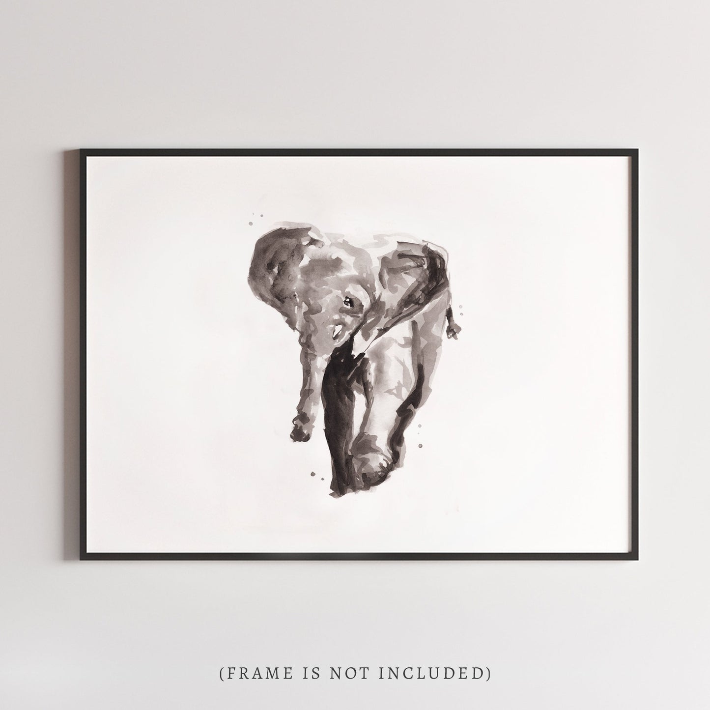 Baby Elephant Jungle Animal Watercolor Art Print - Art Prints - Moon Rock Prints