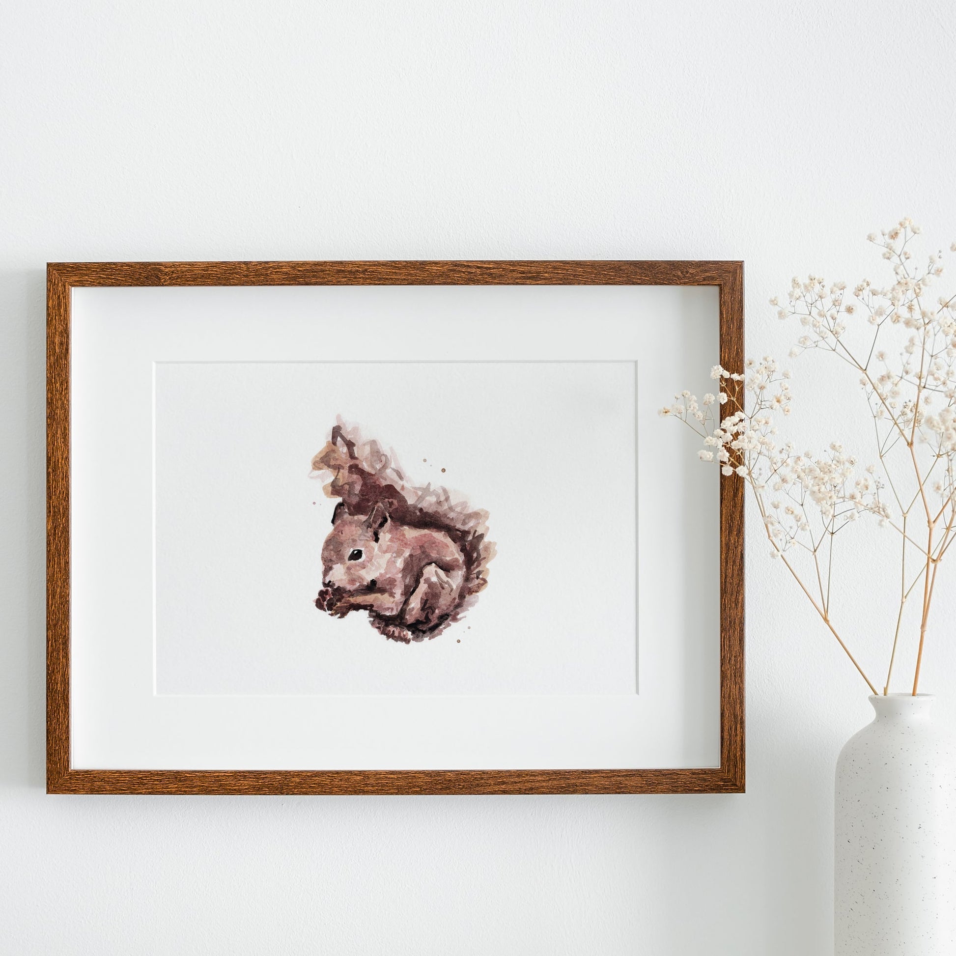 Baby Squirrel Woodland Animal Watercolor Art Print - Art Prints - Moon Rock Prints