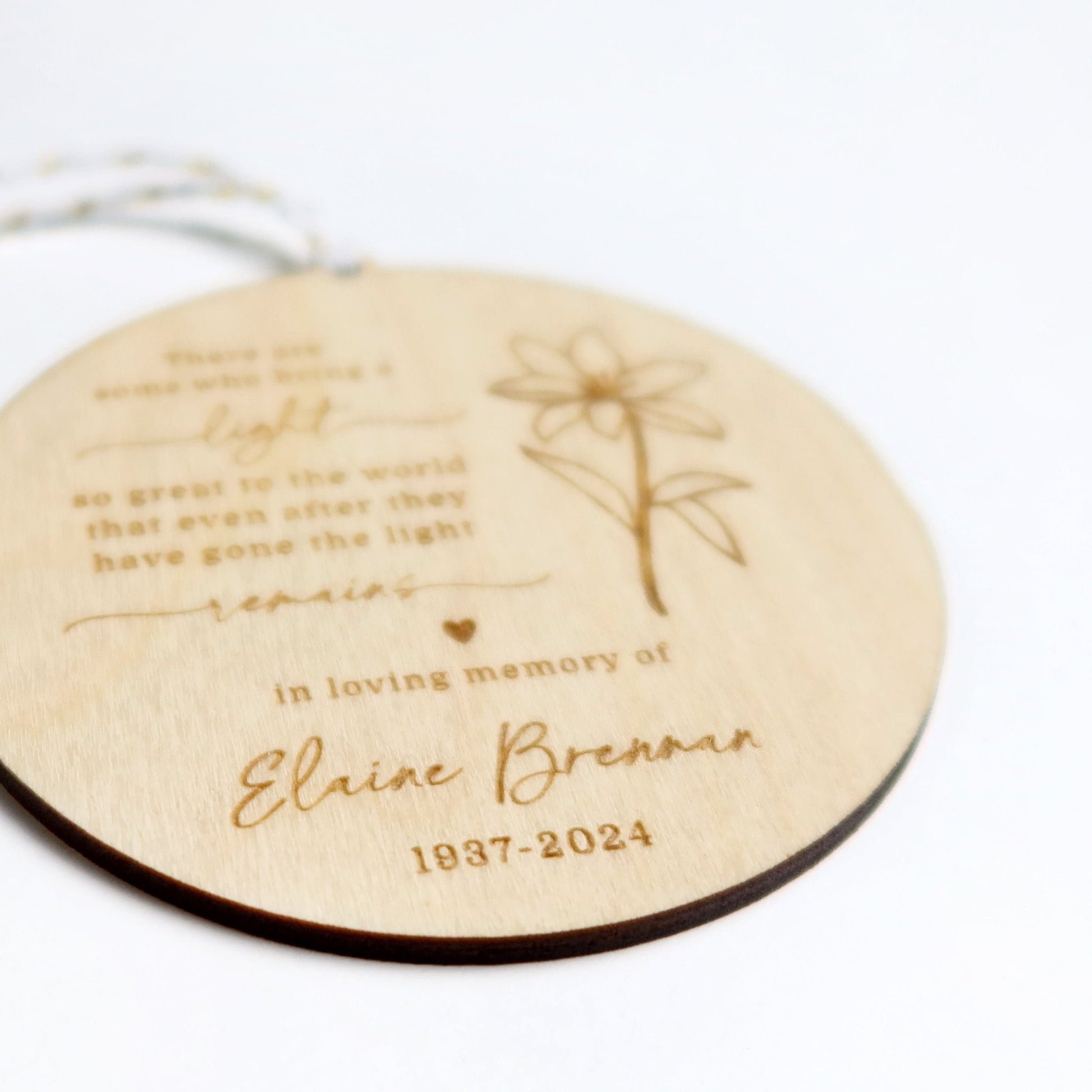 Light so Great to the World Memorial Ornament 2024 Personalized In Loving Memory Sympathy Gift