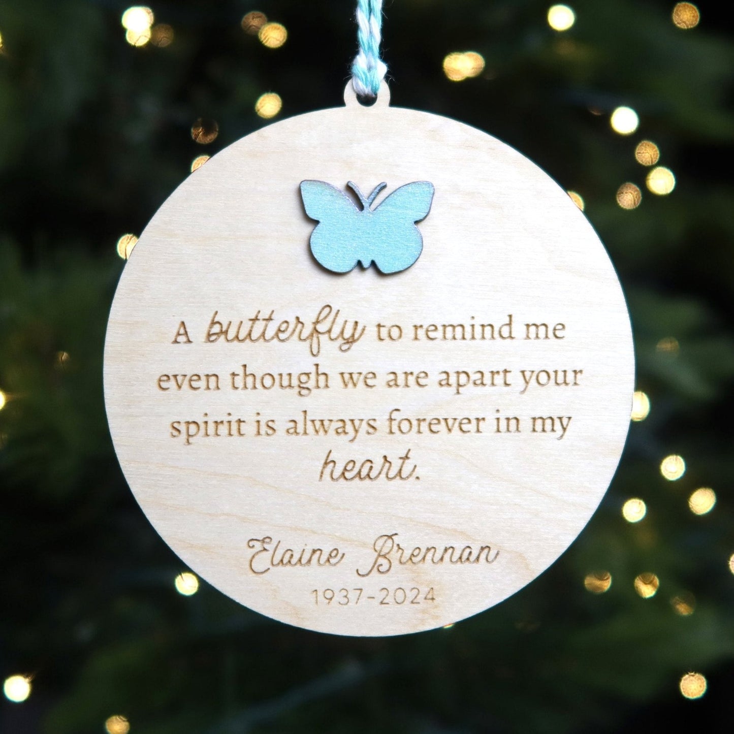 Butterfly Memorial Personalized Ornament - Holiday Ornaments - Moon Rock Prints