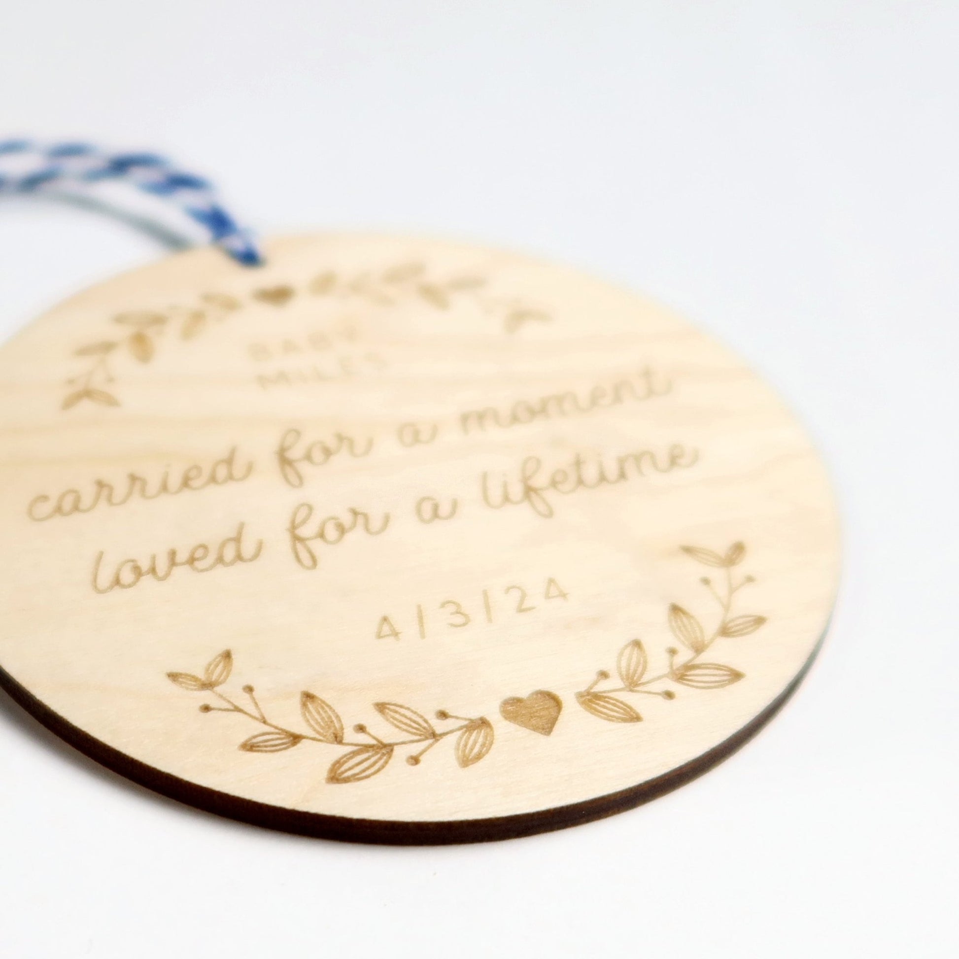 Carried for a Moment Loved for a Lifetime Personalized Ornament - Holiday Ornaments - Moon Rock Prints