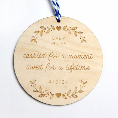 Carried for a Moment Loved for a Lifetime Personalized Ornament - Holiday Ornaments - Moon Rock Prints