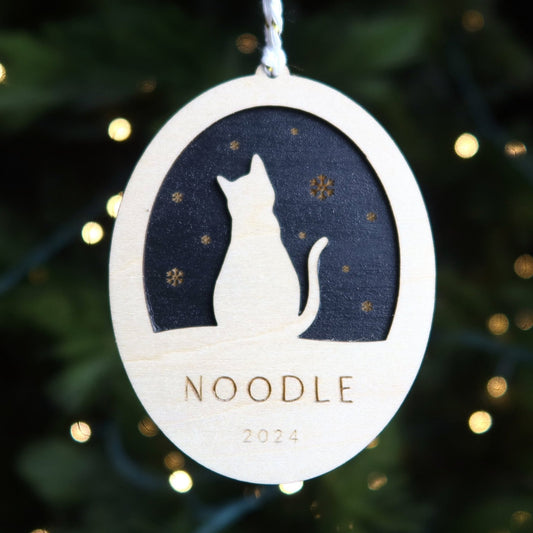 Custom Cat Christmas Ornament - Holiday Ornaments - Moon Rock Prints