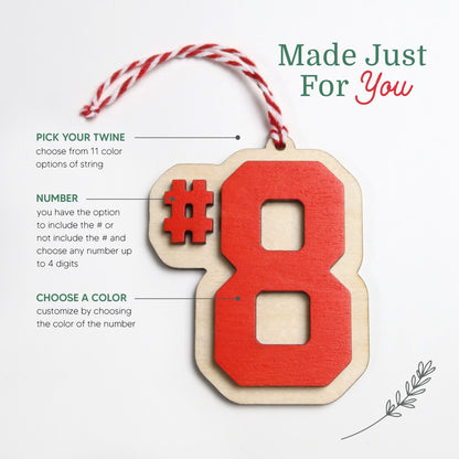 Custom Number Ornament - Holiday Ornaments - Moon Rock Prints