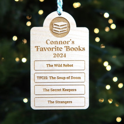 Favorite Books of 2024 Personalized Ornament for Readers - Holiday Ornaments - Moon Rock Prints