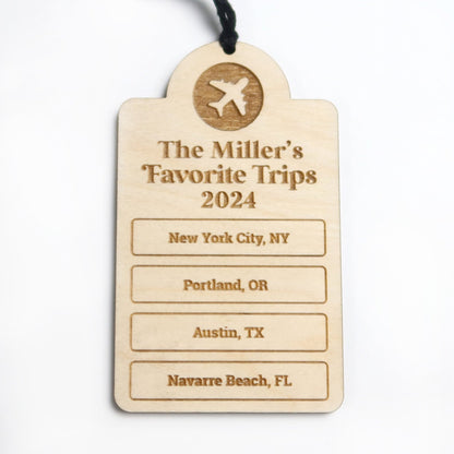 Favorite Trips of 2024 Personalized Ornament - Holiday Ornaments - Moon Rock Prints