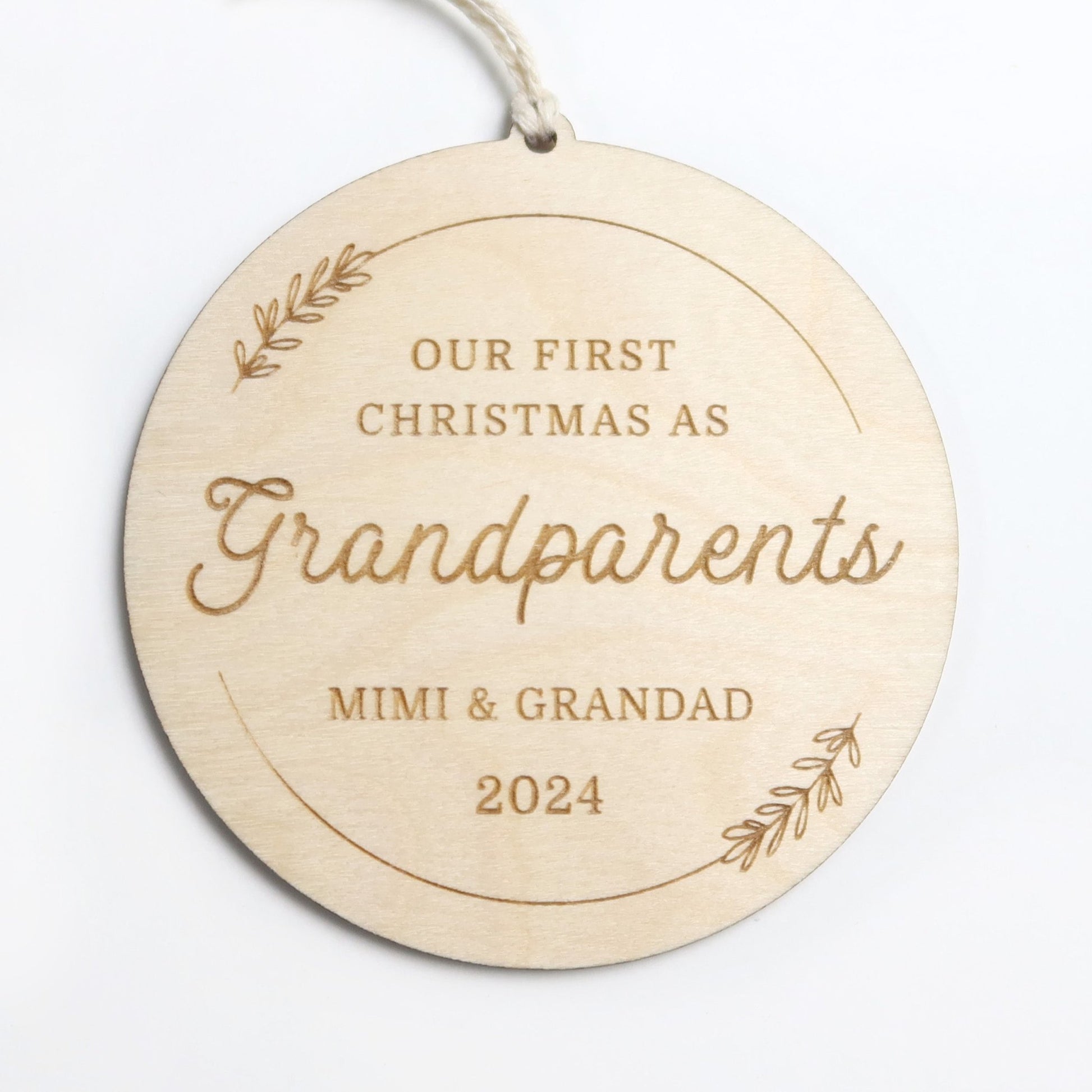 First Christmas as Grandparents Personalized Ornament 2024 Gift for New Grandparents