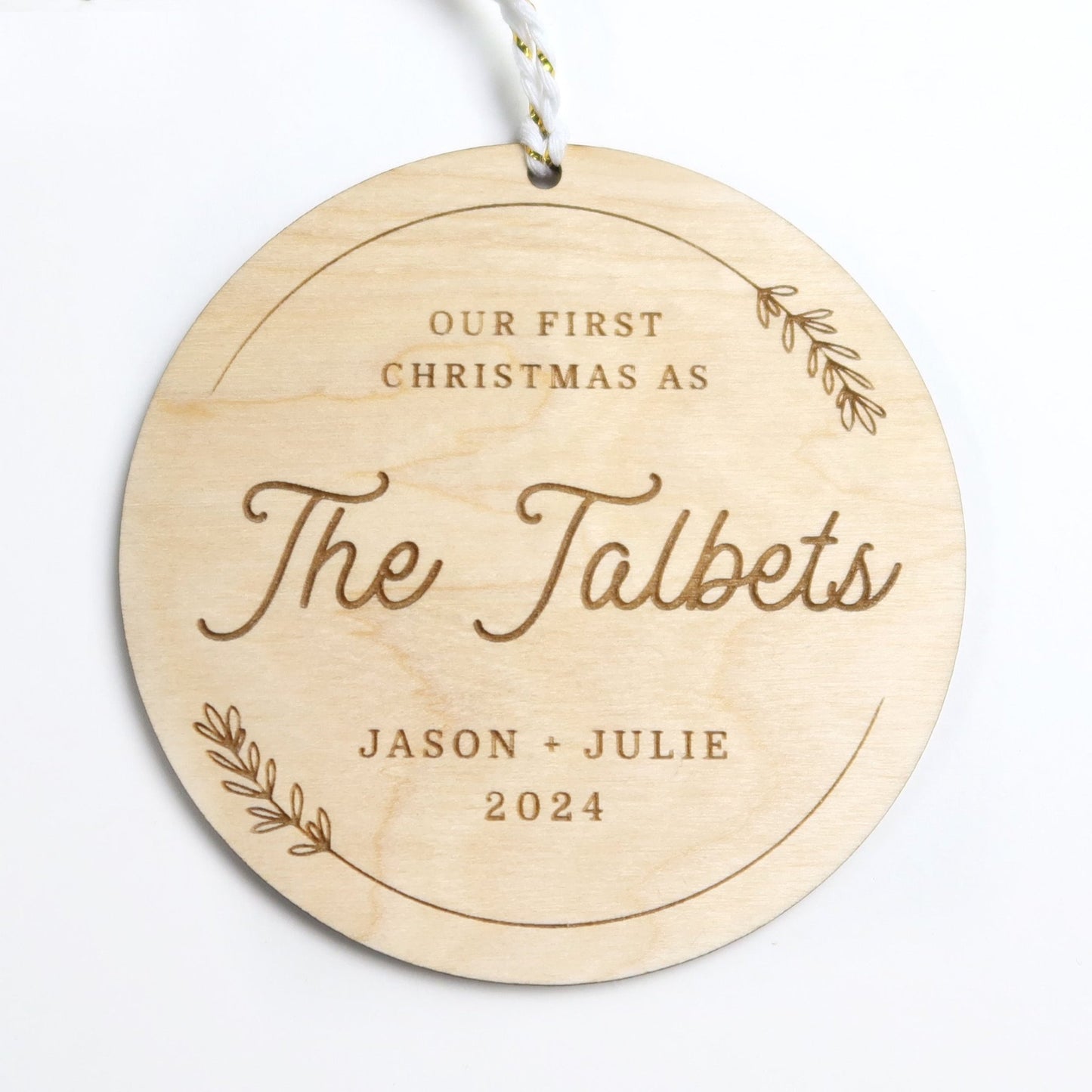 First Christmas As Just Married Personalized Ornament - Holiday Ornaments - Moon Rock Prints