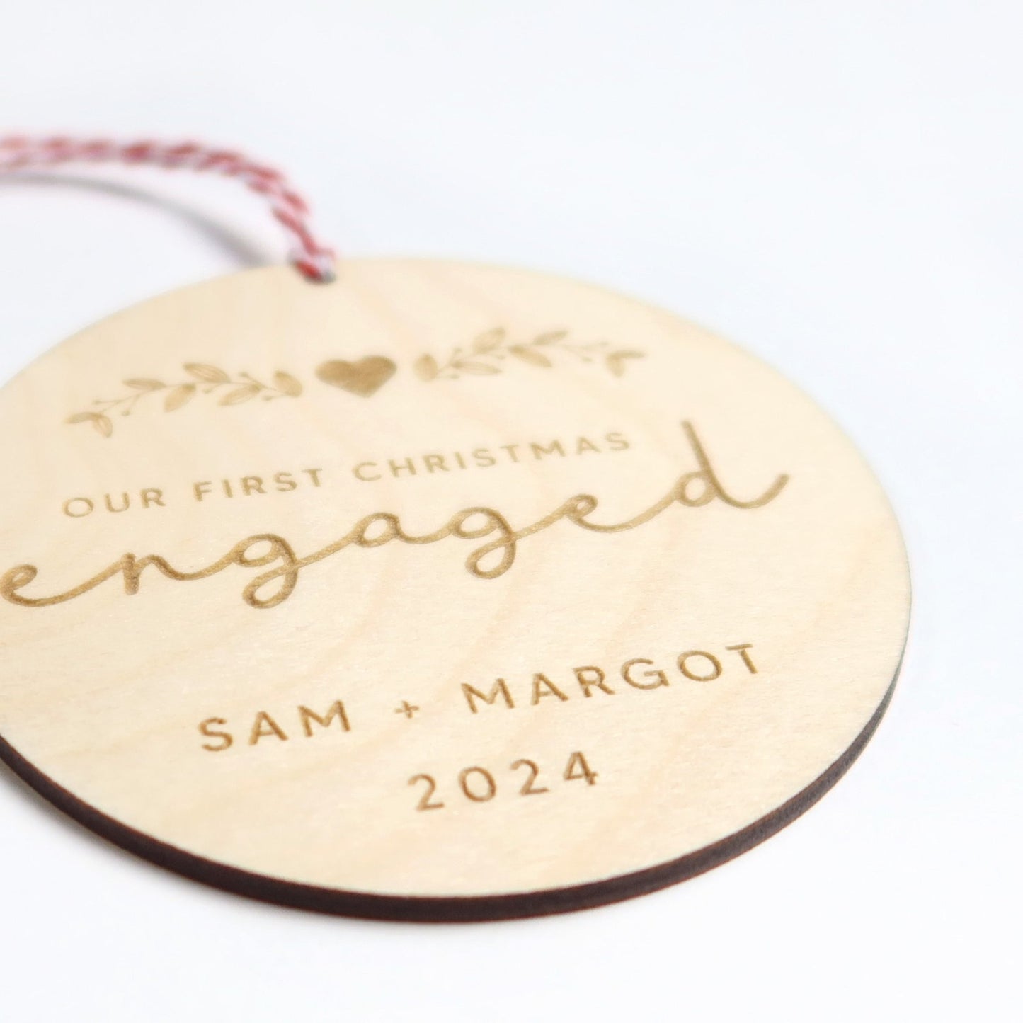 First Christmas Engaged Personalized Engaged Couple Ornament - Holiday Ornaments - Moon Rock Prints