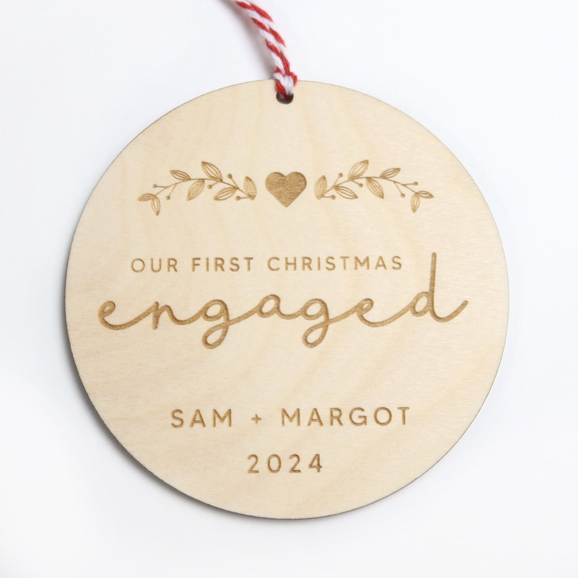 First Christmas Engaged Personalized Engaged Couple Ornament - Holiday Ornaments - Moon Rock Prints