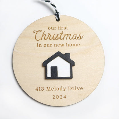 First Christmas in New House Ornament Personalized - Holiday Ornaments - Moon Rock Prints