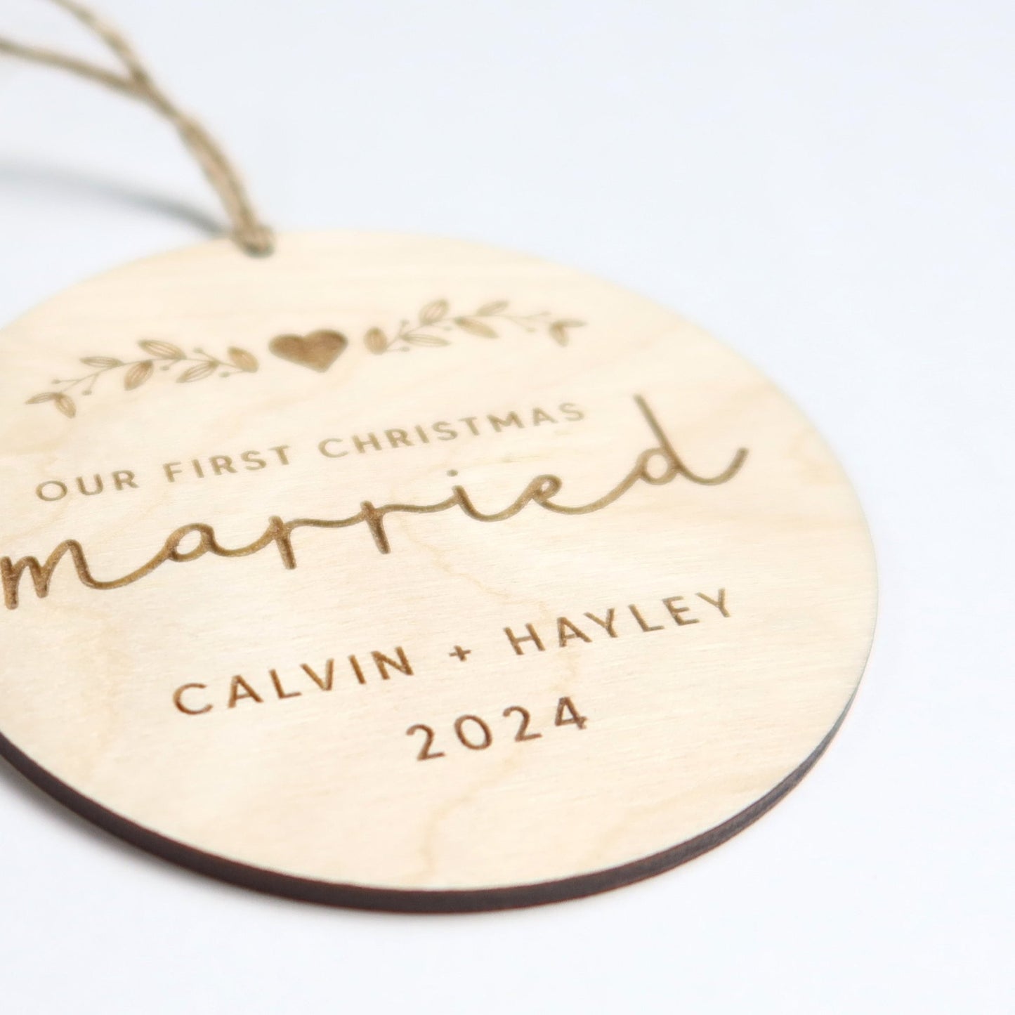 First Christmas Married Personalized Ornament - Holiday Ornaments - Moon Rock Prints