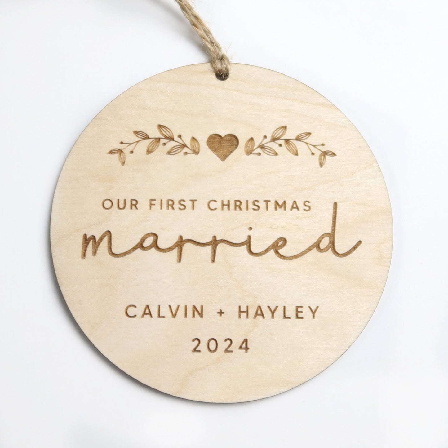 First Christmas Married Personalized Ornament - Holiday Ornaments - Moon Rock Prints