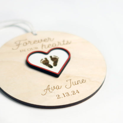 Forever in Our Hearts Baby Memorial Keepsake Ornament - Holiday Ornaments - Moon Rock Prints