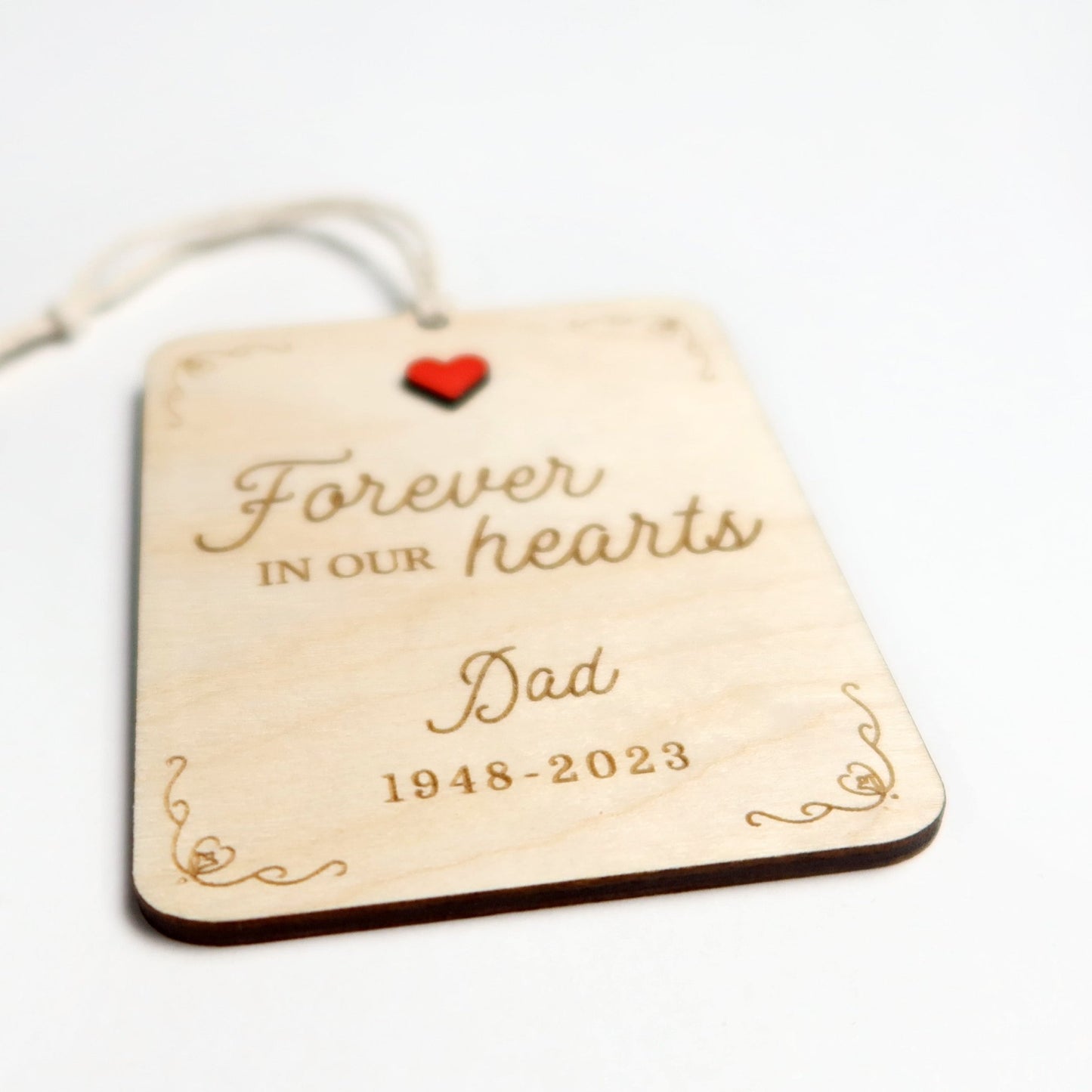 Forever in Our Hearts Personalized Memorial Ornament - Holiday Ornaments - Moon Rock Prints