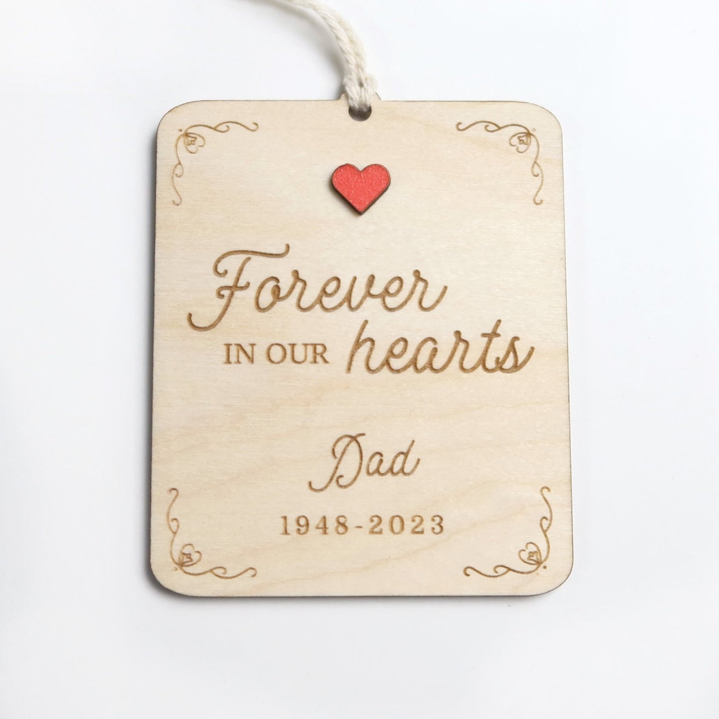 Forever in Our Hearts Personalized Memorial Ornament - Holiday Ornaments - Moon Rock Prints