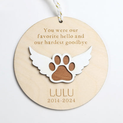 Hardest Goodbye Pet Memorial Ornament - Holiday Ornaments - Moon Rock Prints