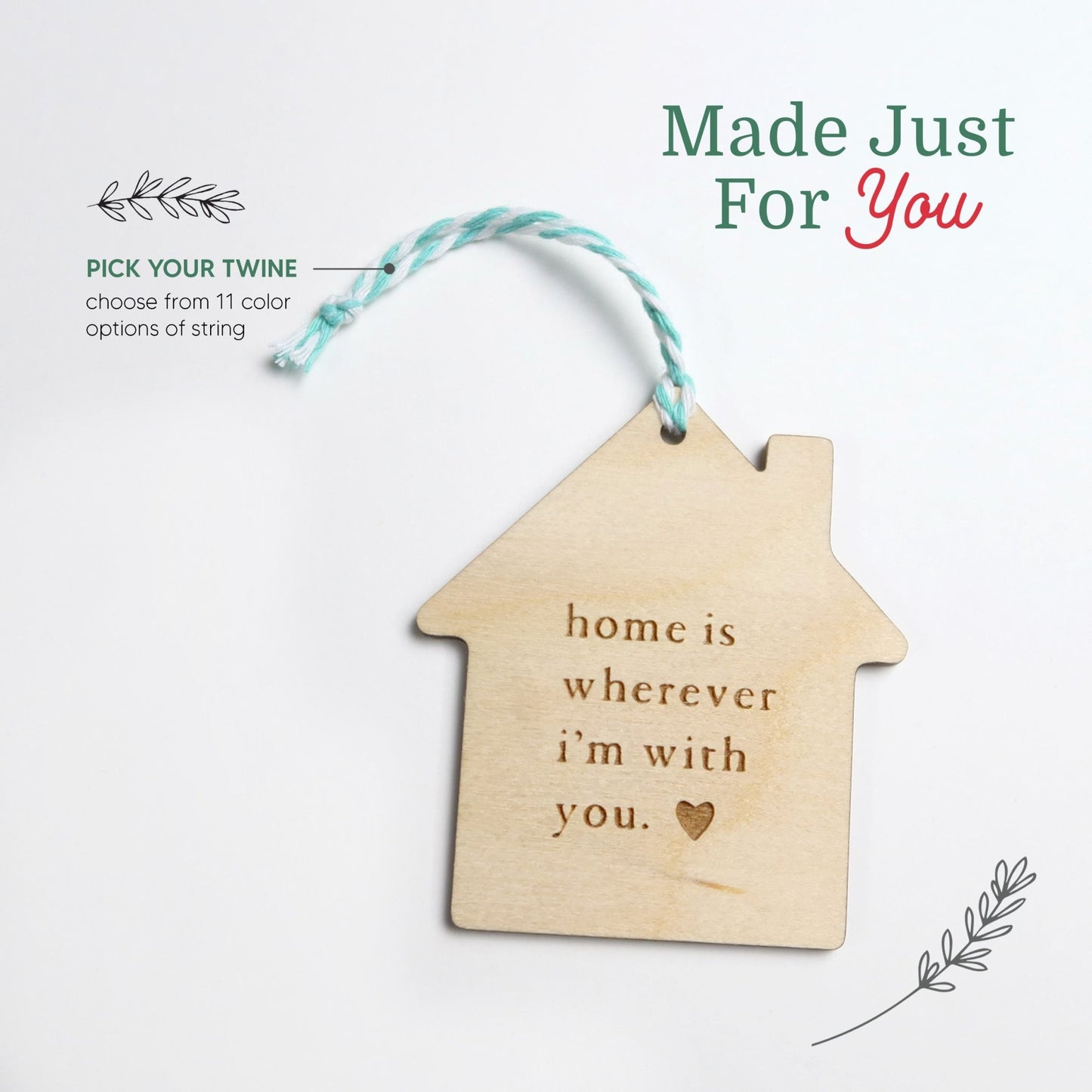 Home is Wherever I'm With You Ornament - Holiday Ornaments - Moon Rock Prints