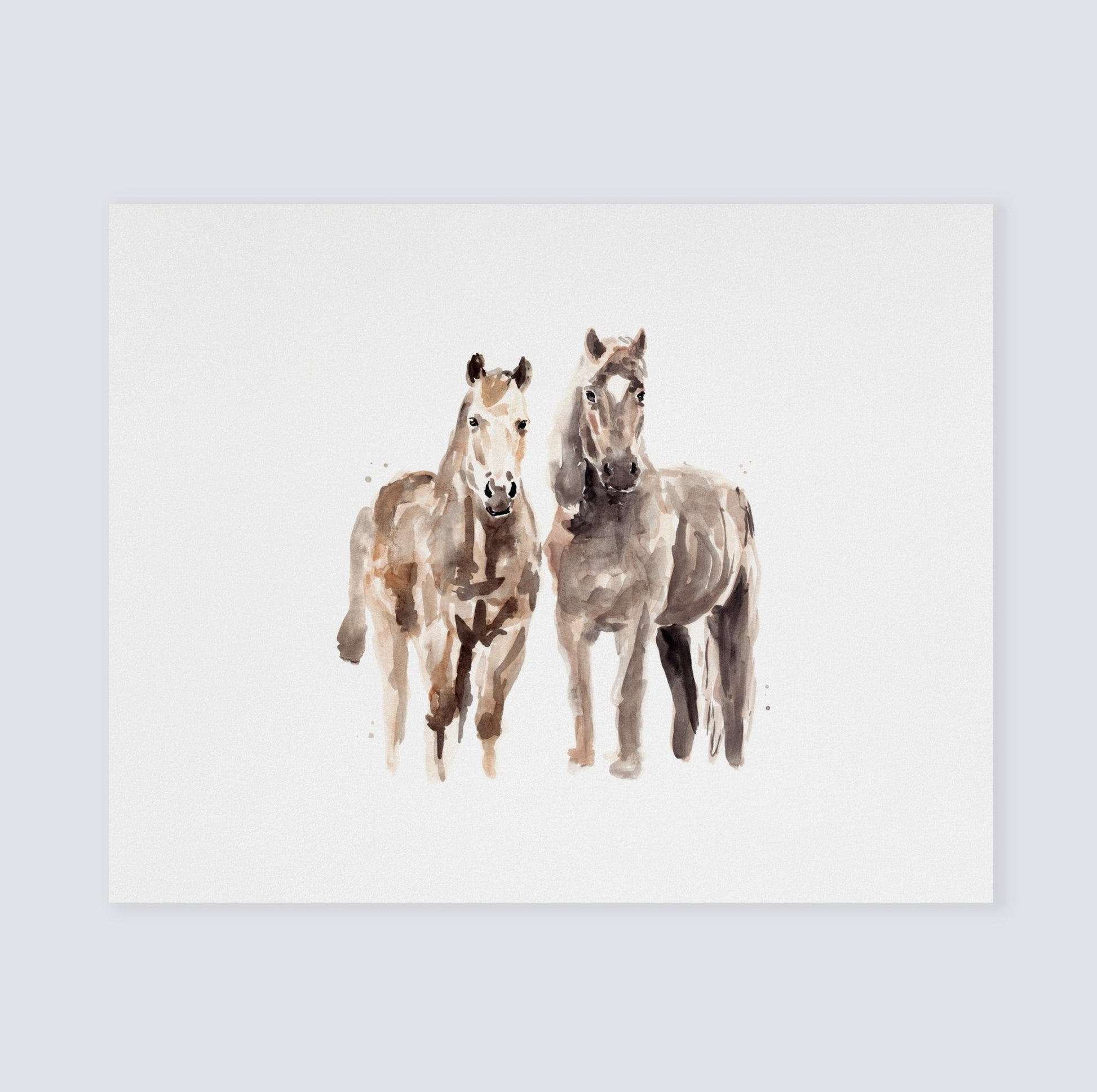 Horse Couple Watercolor Art Print - Art Prints - Moon Rock Prints