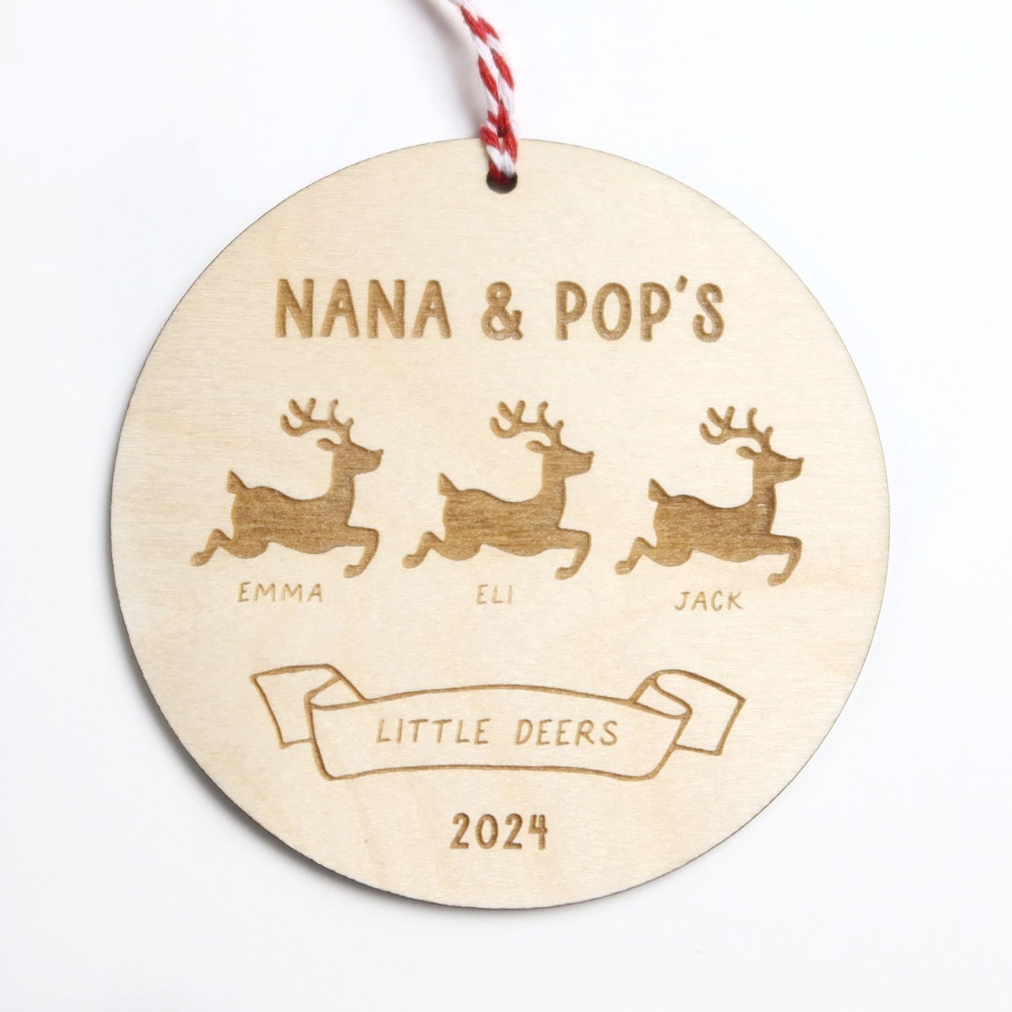 Little Reindeer Grandparents Christmas Ornament - Holiday Ornaments - Moon Rock Prints