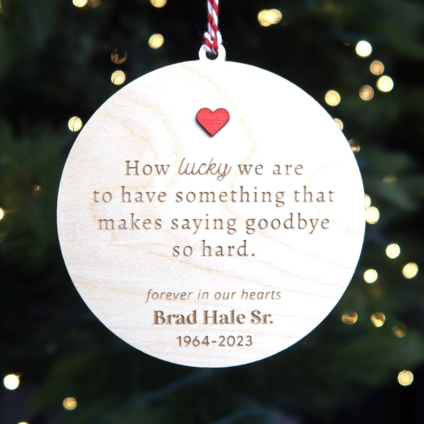 Lucky to Have Something that Makes Saying Goodbye So Hard Memorial Ornament - Holiday Ornaments - Moon Rock Prints