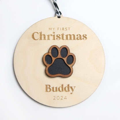 My First Christmas Pet Ornament - Holiday Ornaments - Moon Rock Prints