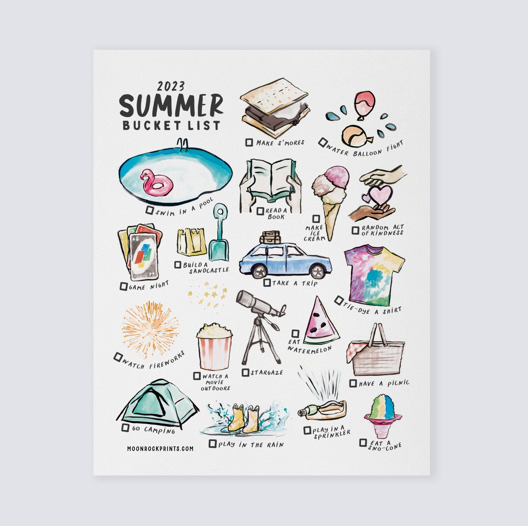 Free Summer Bucket List Printable For Kids