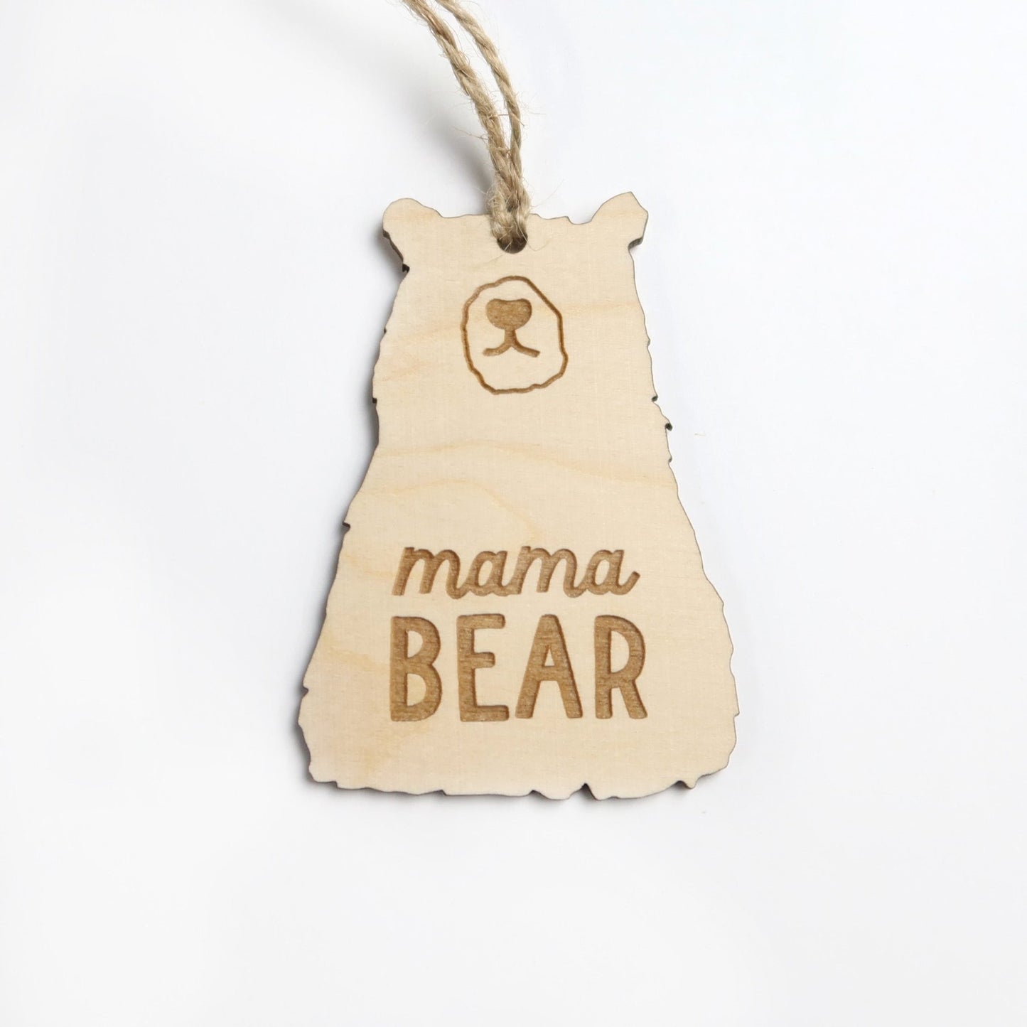 Papa Bear Wood Keepsake Ornament - Holiday Ornaments - Moon Rock Prints