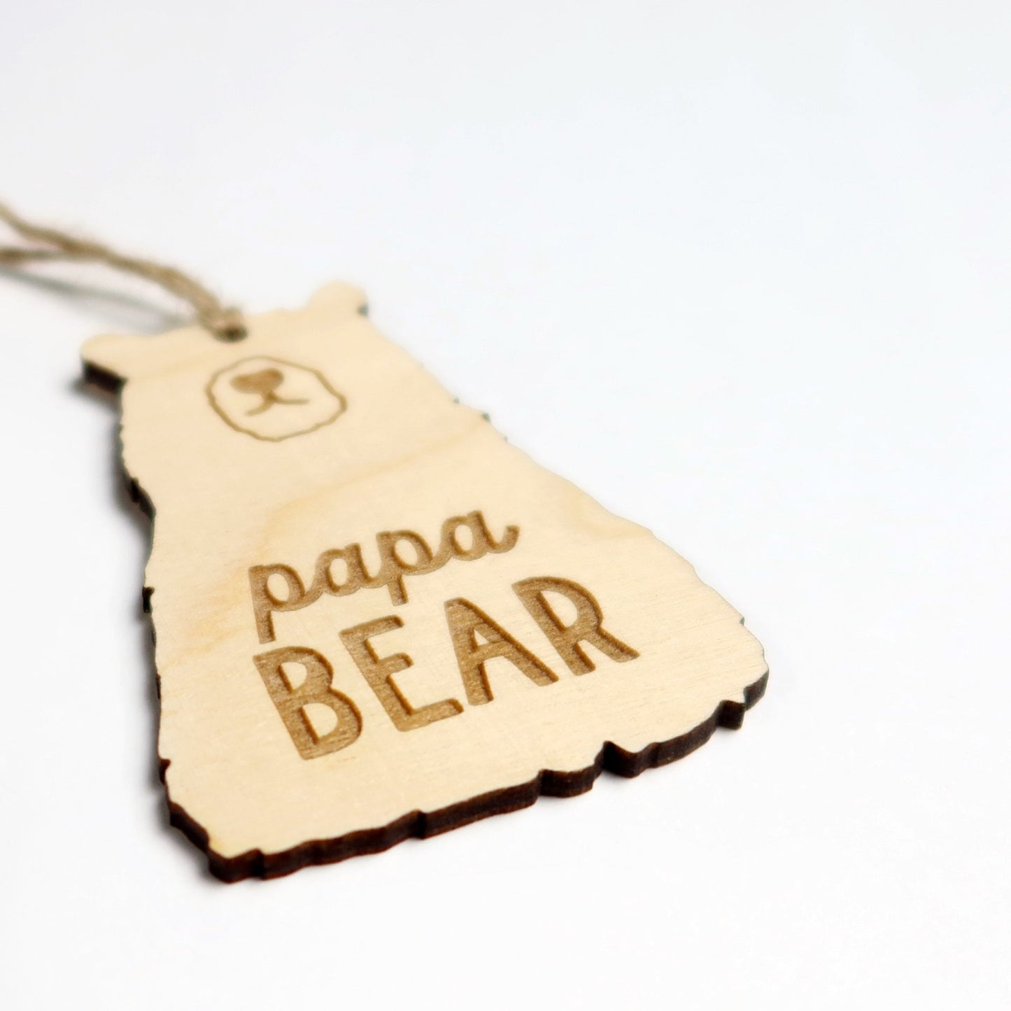 Papa Bear Wood Keepsake Ornament - Holiday Ornaments - Moon Rock Prints