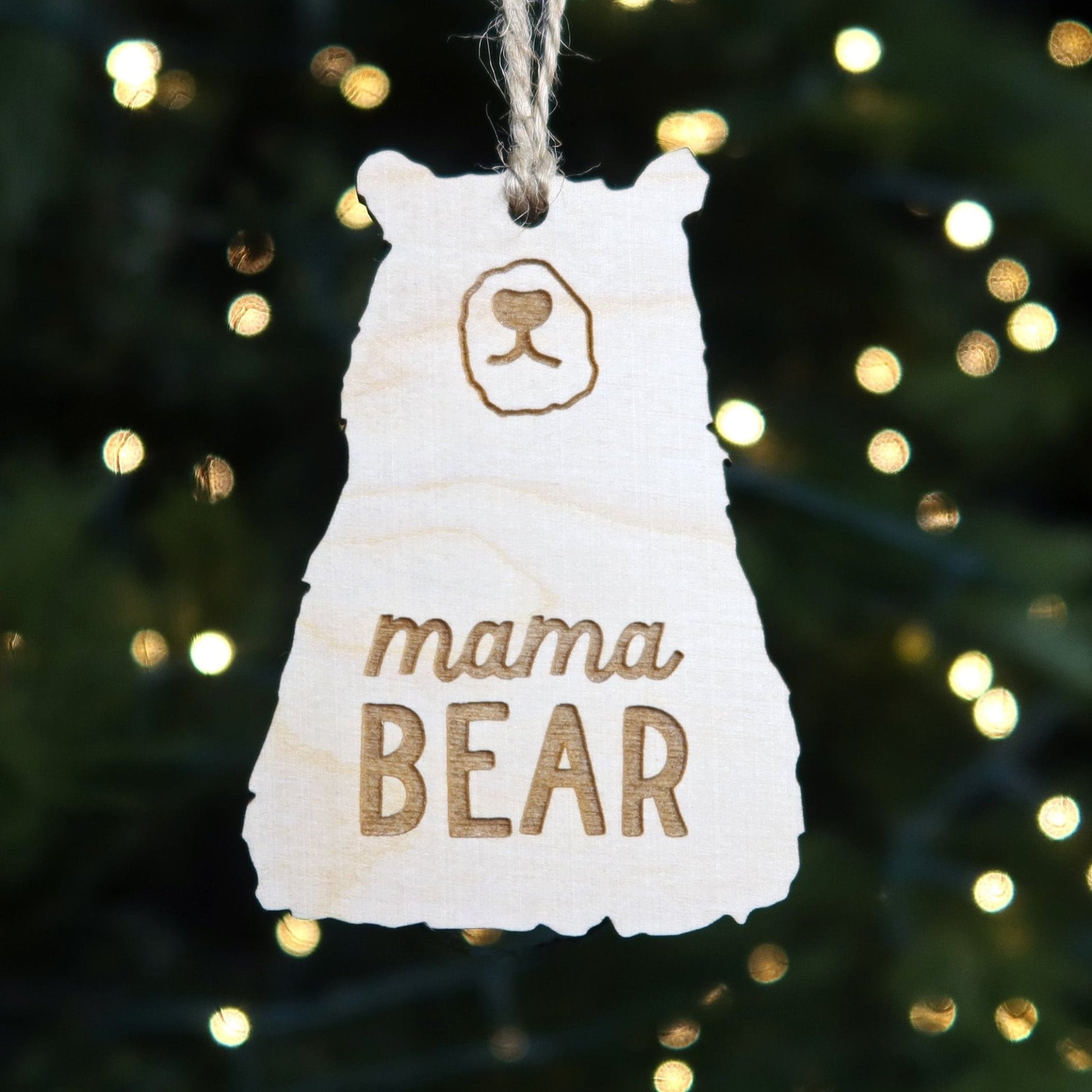 Papa Bear Wood Keepsake Ornament - Holiday Ornaments - Moon Rock Prints