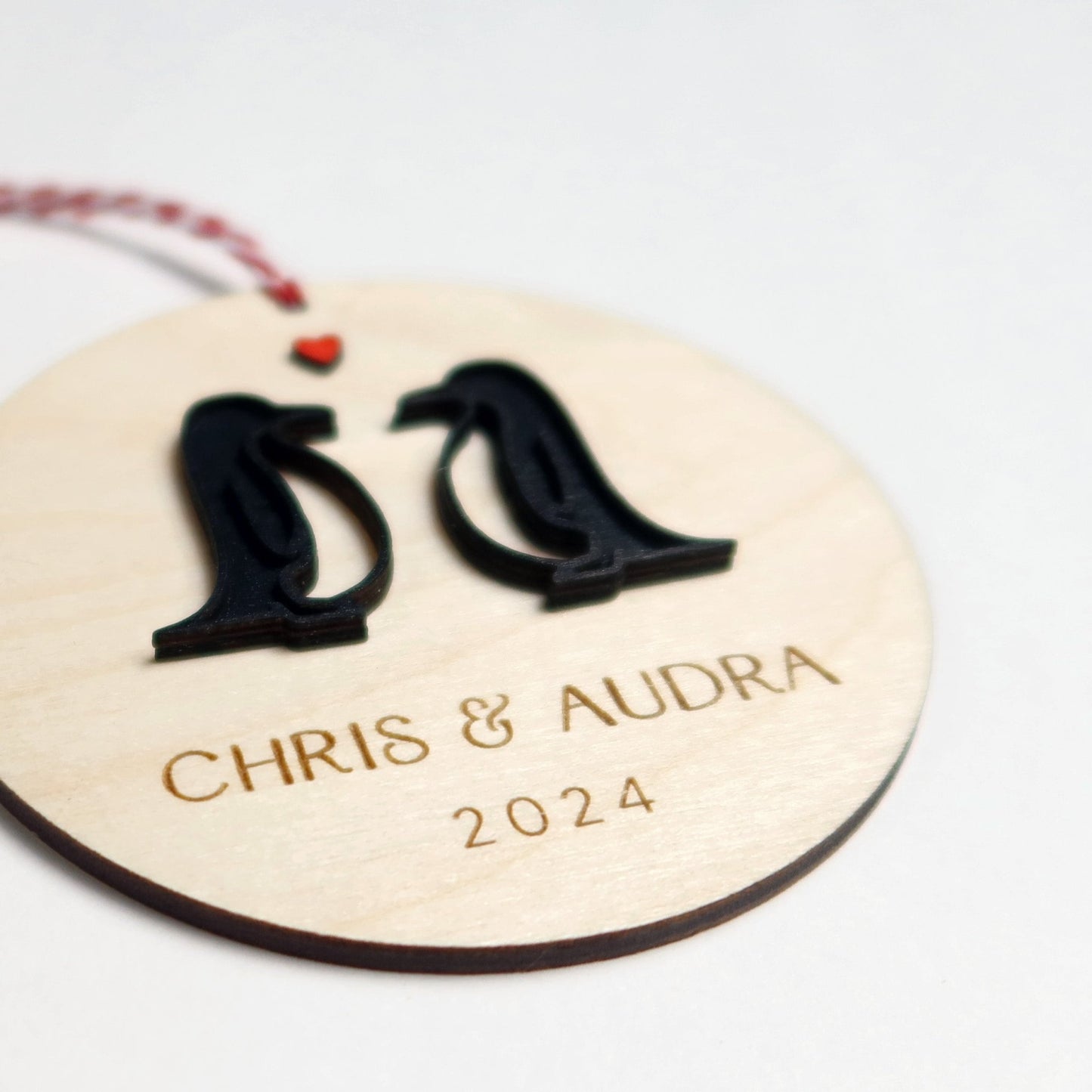 Penguins Personalized Couple Ornament - Holiday Ornaments - Moon Rock Prints