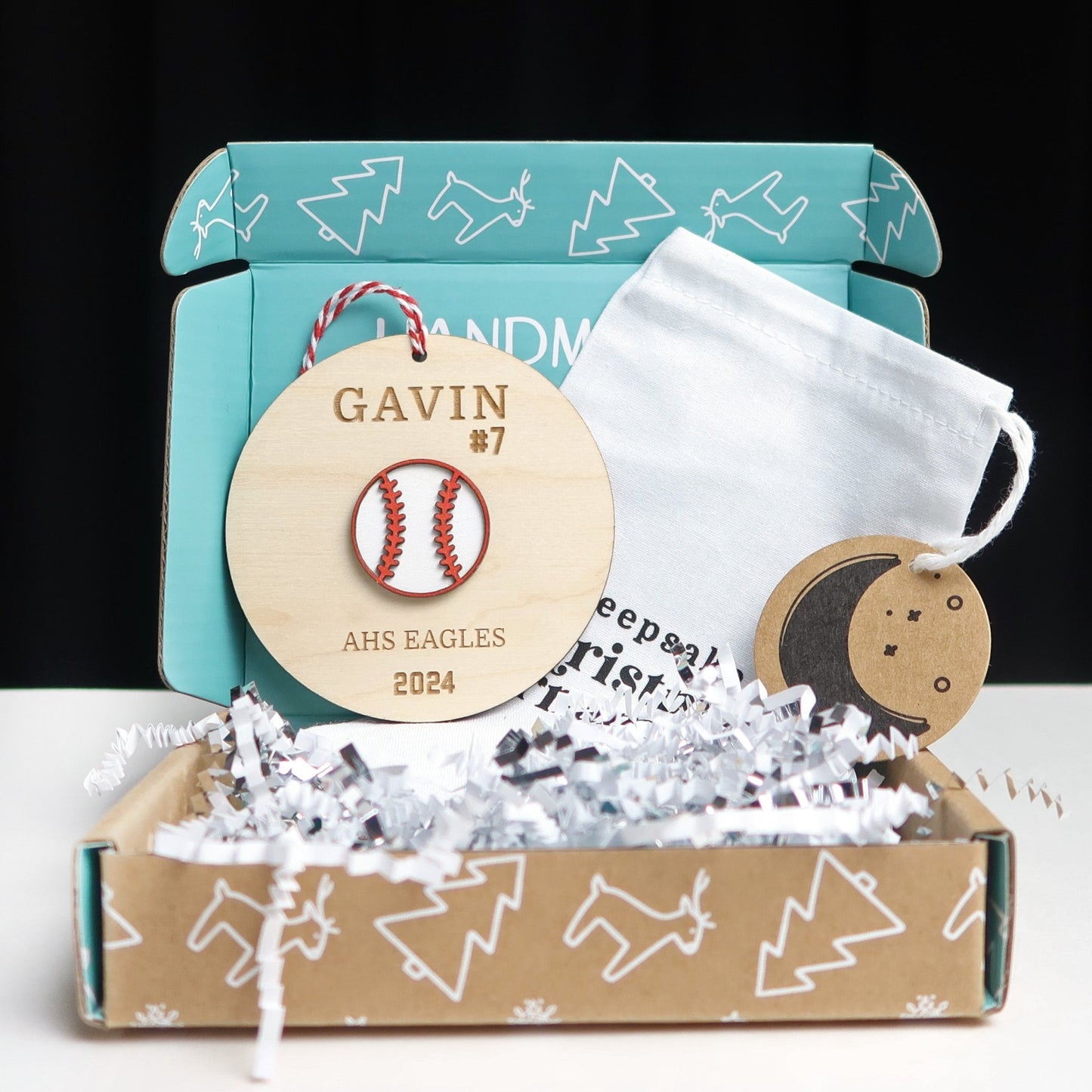 Personalized Baseball Ornament - Holiday Ornaments - Moon Rock Prints