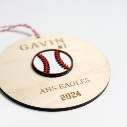 Personalized Baseball Ornament - Holiday Ornaments - Moon Rock Prints