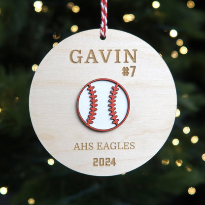 Personalized Baseball Ornament - Holiday Ornaments - Moon Rock Prints