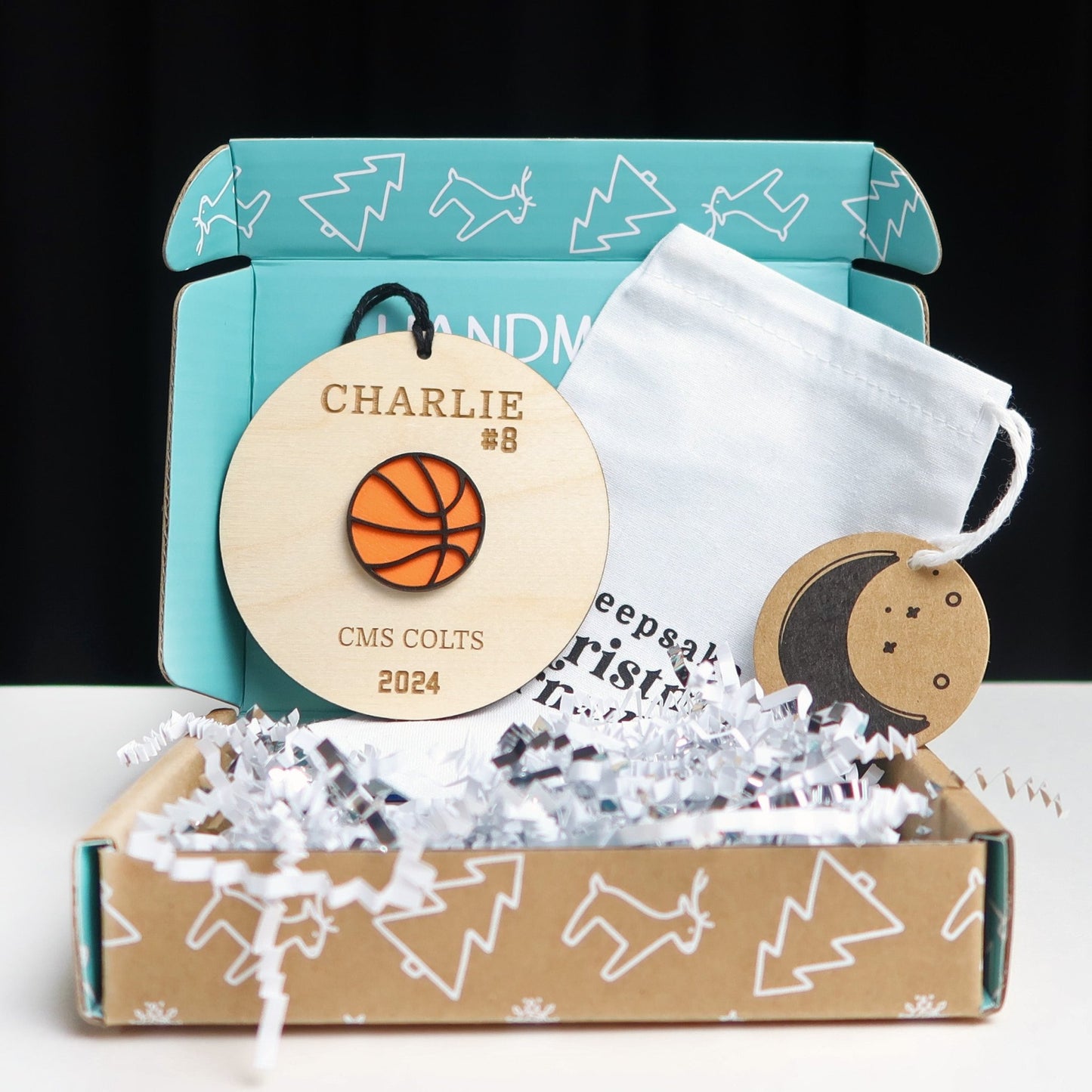 Personalized Basketball Ornament - Holiday Ornaments - Moon Rock Prints