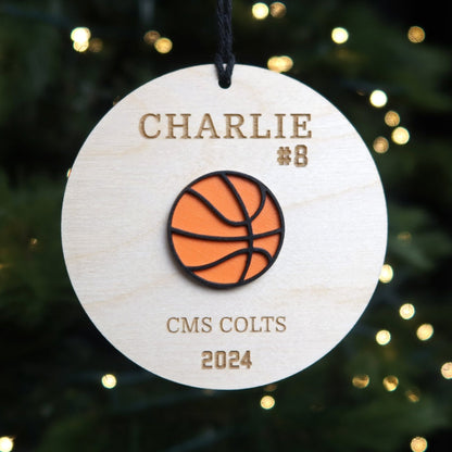 Personalized Basketball Ornament - Holiday Ornaments - Moon Rock Prints