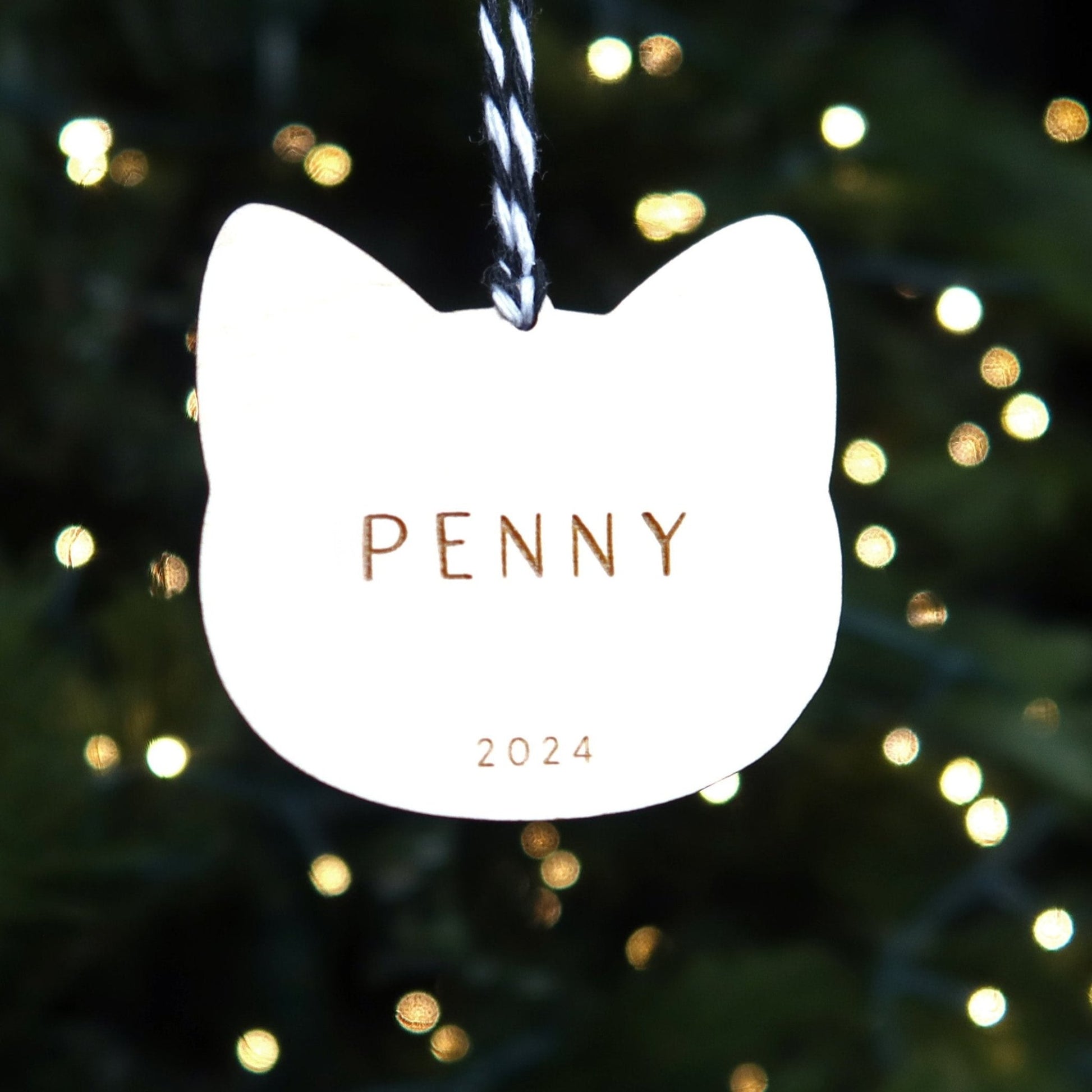 Personalized Cat Name Christmas Ornament - Holiday Ornaments - Moon Rock Prints