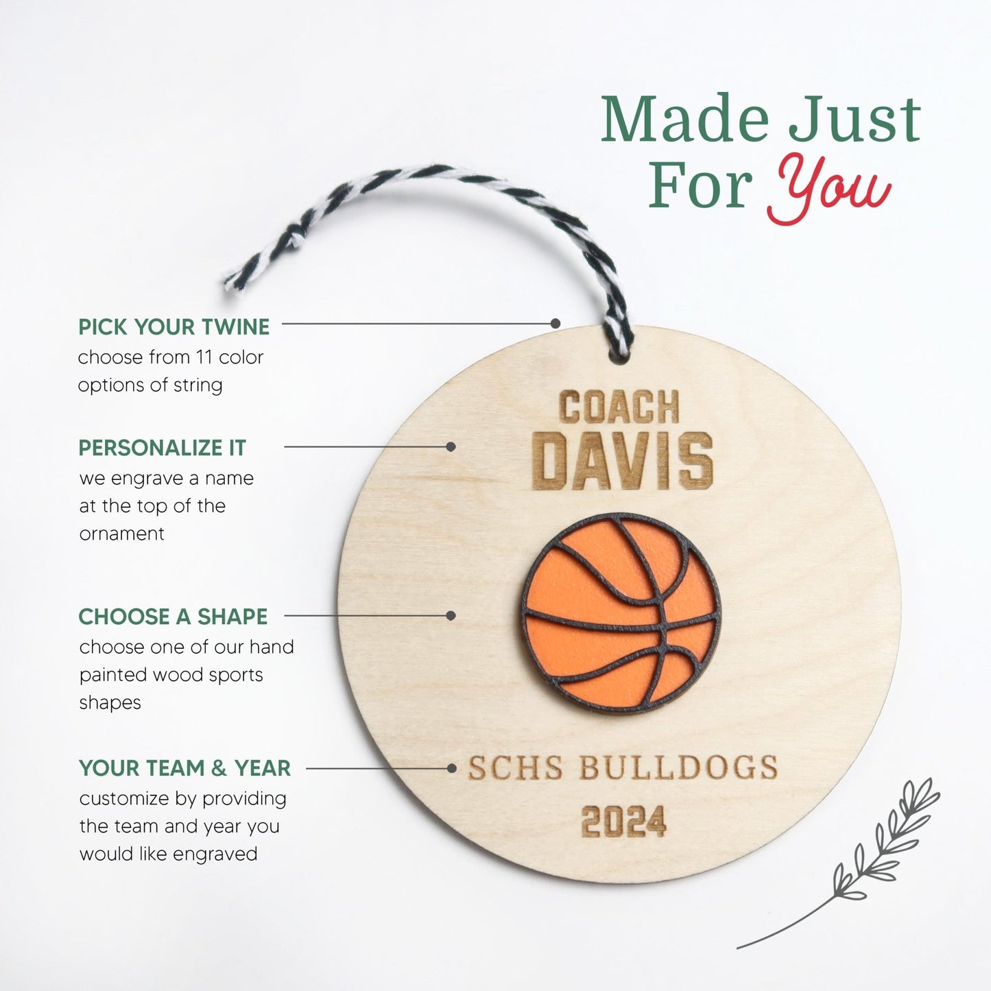 Personalized Coach Ornament - Holiday Ornaments - Moon Rock Prints