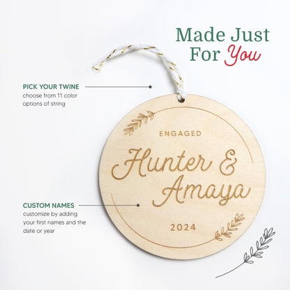 Personalized Engagement Ornament - Holiday Ornaments - Moon Rock Prints