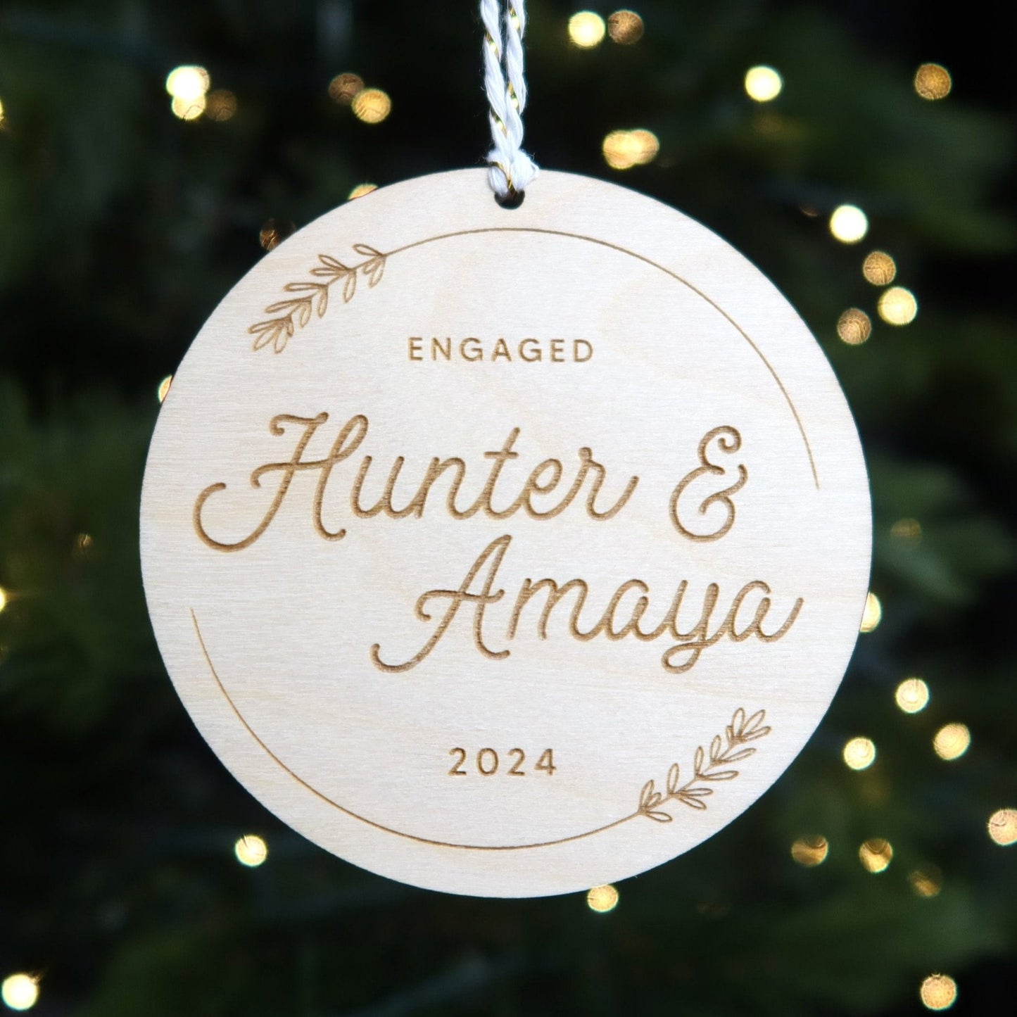 Personalized Engagement Ornament - Holiday Ornaments - Moon Rock Prints