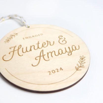 Personalized Engagement Ornament - Holiday Ornaments - Moon Rock Prints