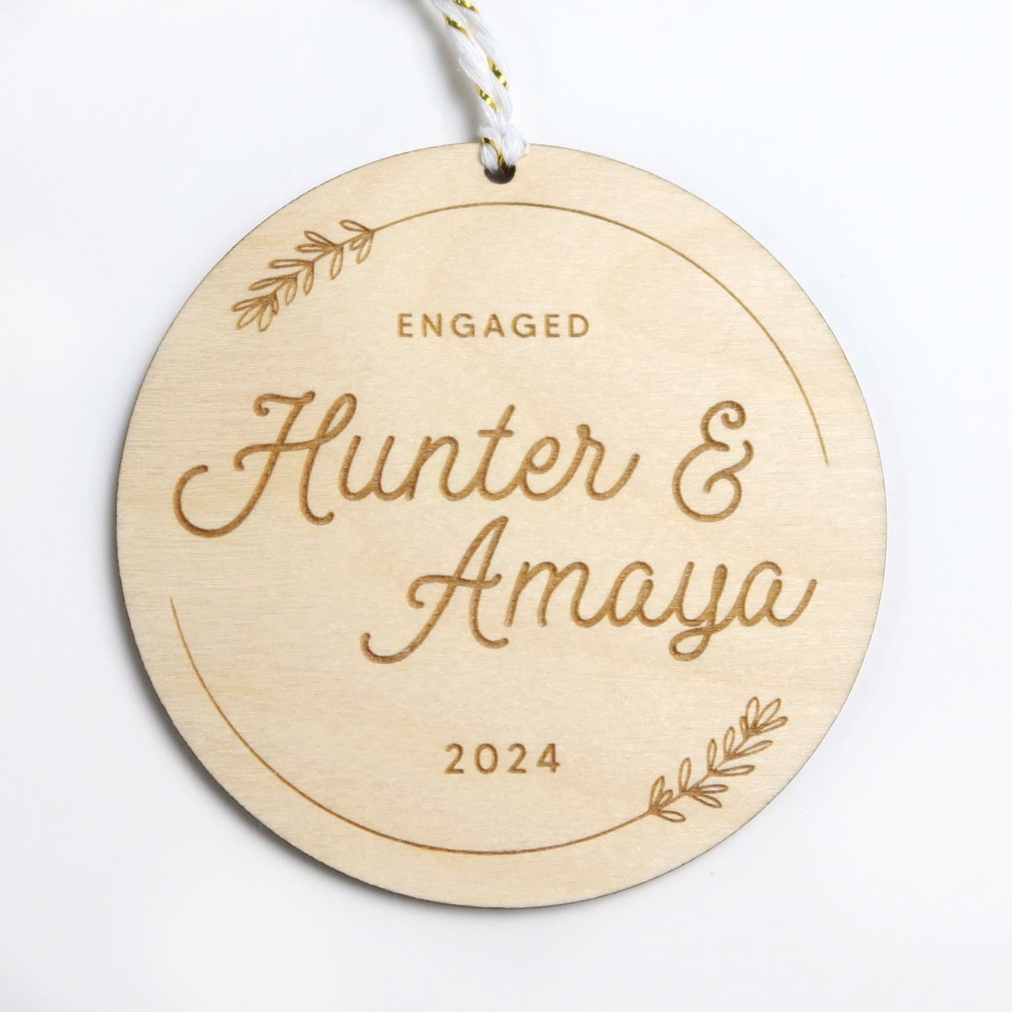 Personalized Engagement Ornament - Holiday Ornaments - Moon Rock Prints