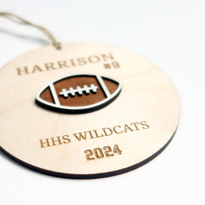 Personalized Football Ornament - Holiday Ornaments - Moon Rock Prints