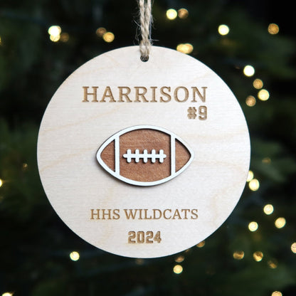 Personalized Football Ornament - Holiday Ornaments - Moon Rock Prints