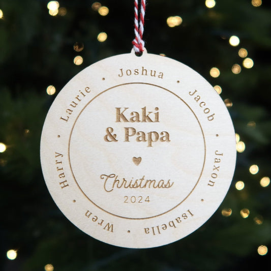 Personalized Grandparents Christmas Ornament with Grandchildren Names - Holiday Ornaments - Moon Rock Prints