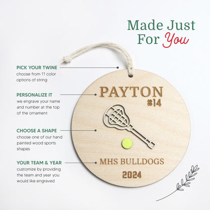 Personalized Lacrosse Ornament - Holiday Ornaments - Moon Rock Prints