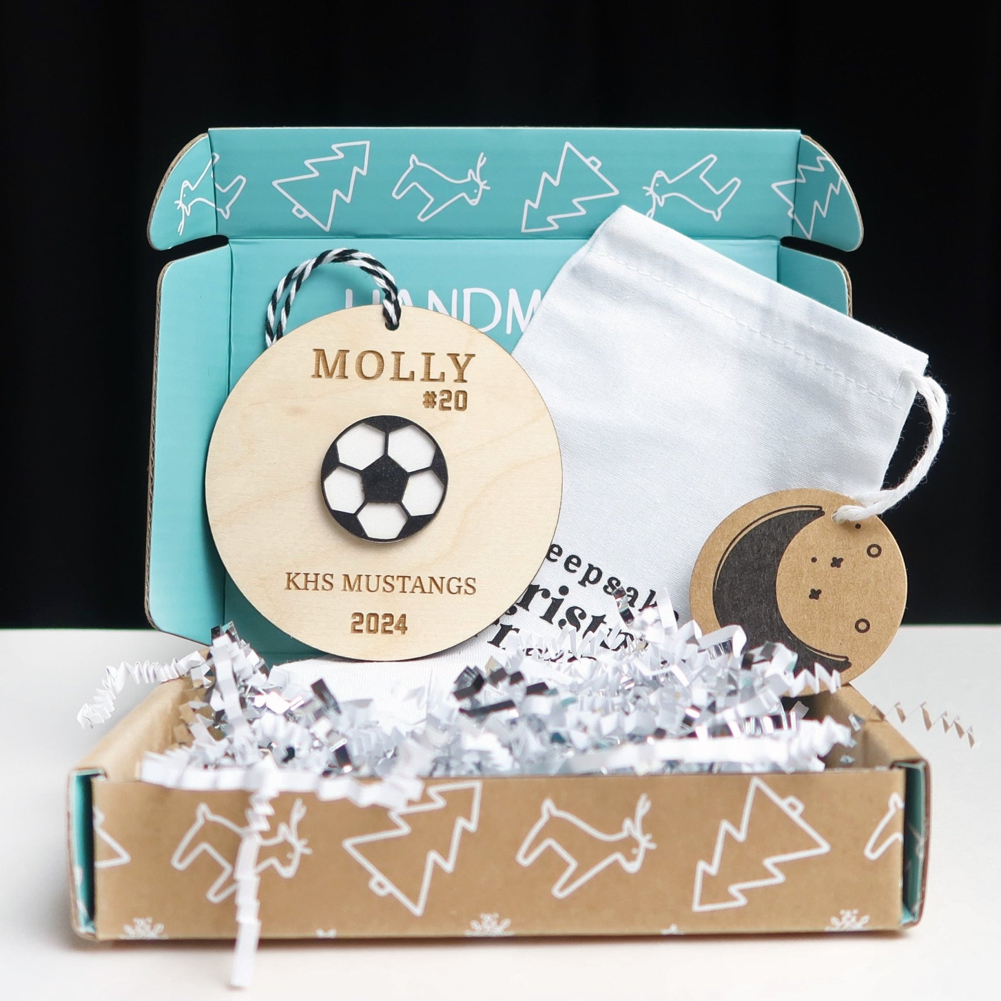 Personalized Soccer Ornament - Holiday Ornaments - Moon Rock Prints